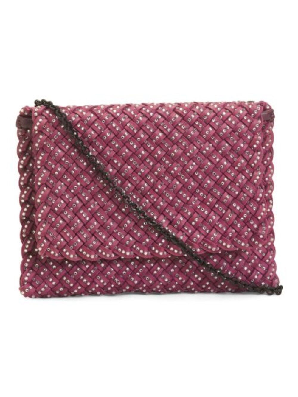 FALOR Made In Italy Leather Woven Crossbody